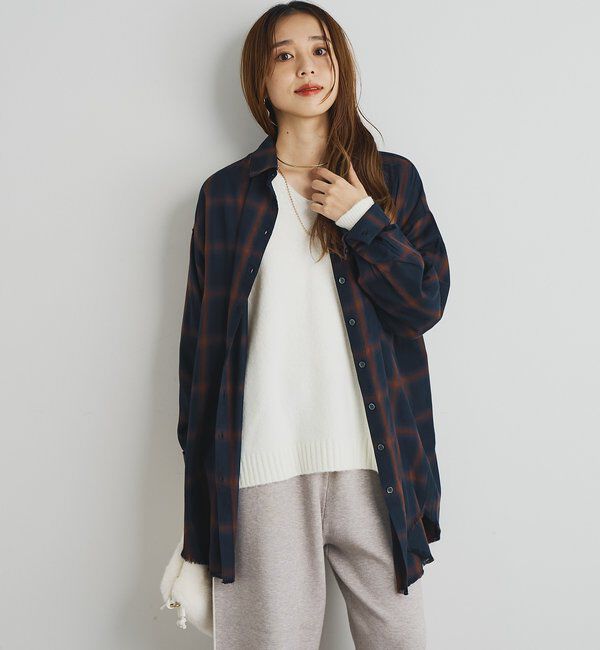  「《こなれ感を演出》先染めオンブレチェックシャツ」|シャツ・ブラウス|