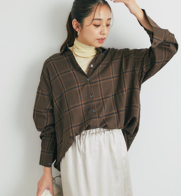  「《こなれ感を演出》先染めオンブレチェックシャツ」|シャツ・ブラウス|