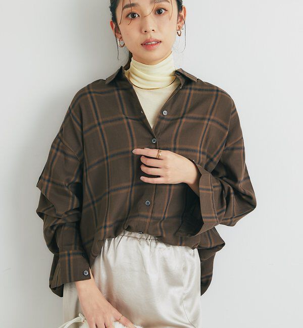  「《こなれ感を演出》先染めオンブレチェックシャツ」|シャツ・ブラウス|