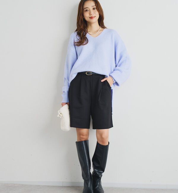  「《人気アイテム・柔らかく軽い着心地》ヤクライクVネックニット」|ニット・セーター|