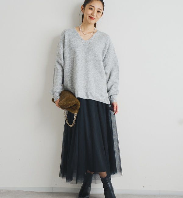  「《人気アイテム・柔らかく軽い着心地》ヤクライクVネックニット」|ニット・セーター|