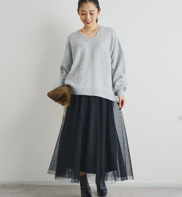  「《人気アイテム・柔らかく軽い着心地》ヤクライクVネックニット」|ニット・セーター|