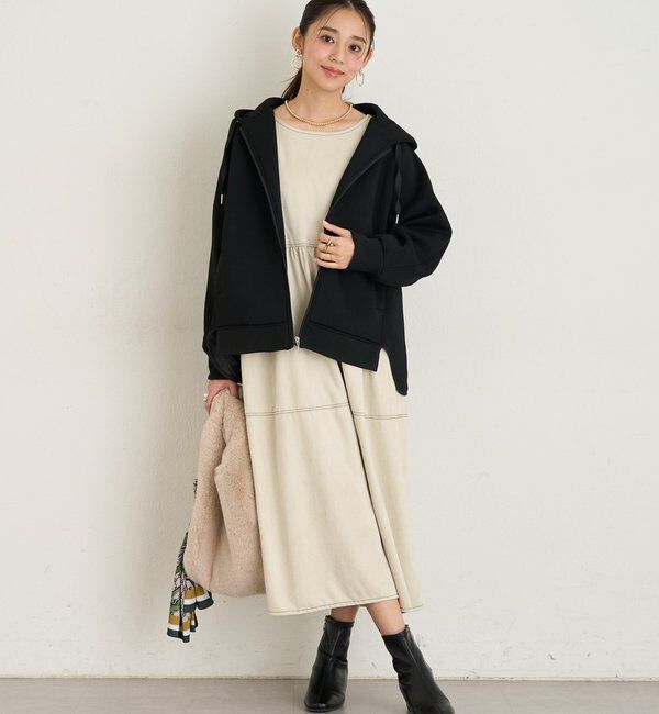  「《着こなしの幅が広がる》前後2WAYピーチスキンステッチワンピース」|その他|