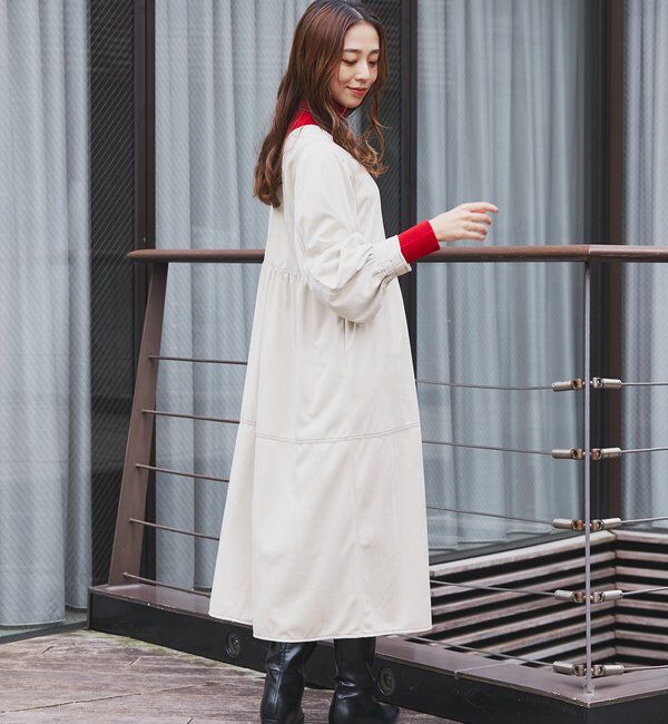  「《着こなしの幅が広がる》前後2WAYピーチスキンステッチワンピース」|その他|