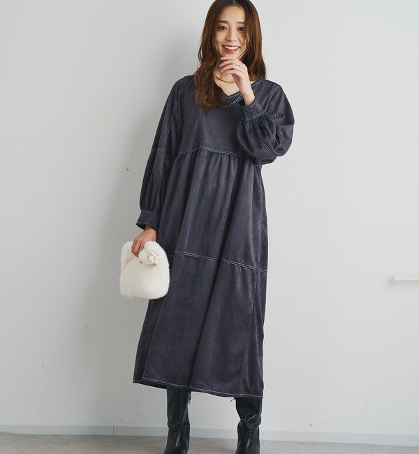  「《着こなしの幅が広がる》前後2WAYピーチスキンステッチワンピース」|その他|