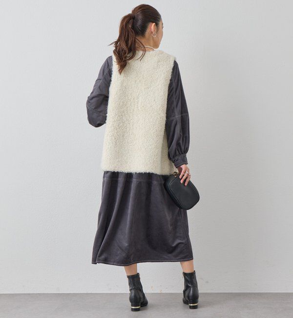  「《着こなしの幅が広がる》前後2WAYピーチスキンステッチワンピース」|その他|