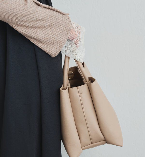  「【cache cache(カシュカシュ)】三層トートバッグ」|クラッチバッグ|