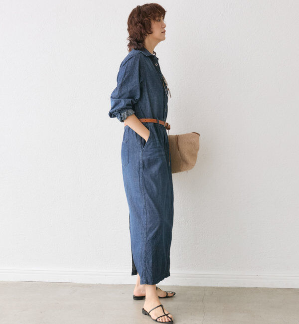  「【MONN&times;Yoshiiiiii】デニムシャツワンピース」|ワンピース|