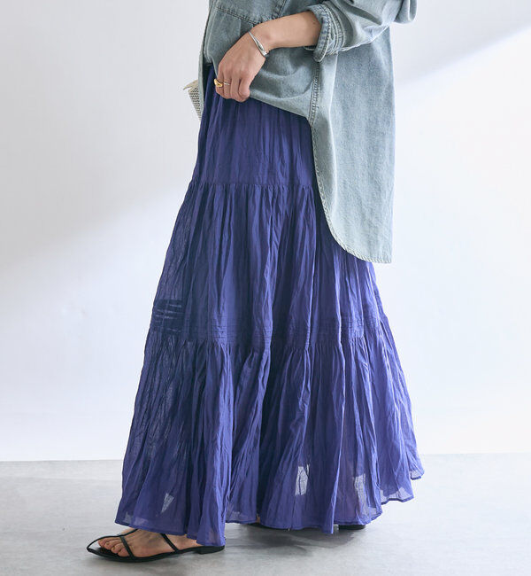  「【名品リバイバル/5色展開】コットンワッシャープリーツスカート」|スカート|