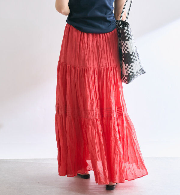  「【名品リバイバル/5色展開】コットンワッシャープリーツスカート」|スカート|