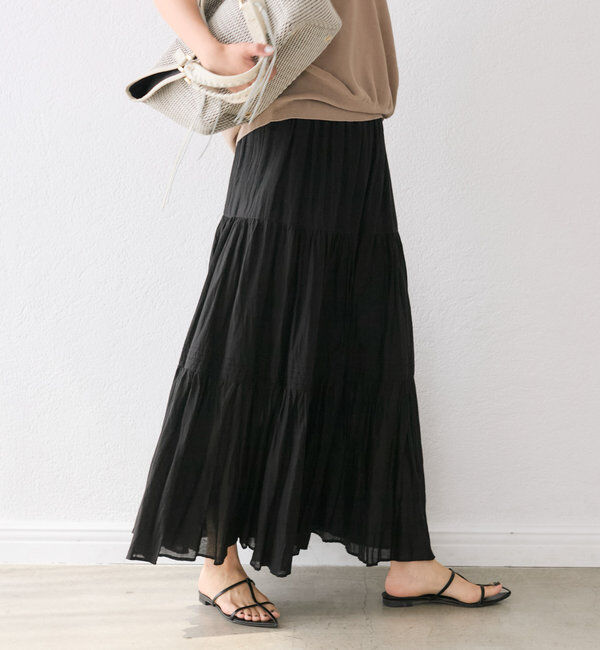  「【名品リバイバル/5色展開】コットンワッシャープリーツスカート」|スカート|