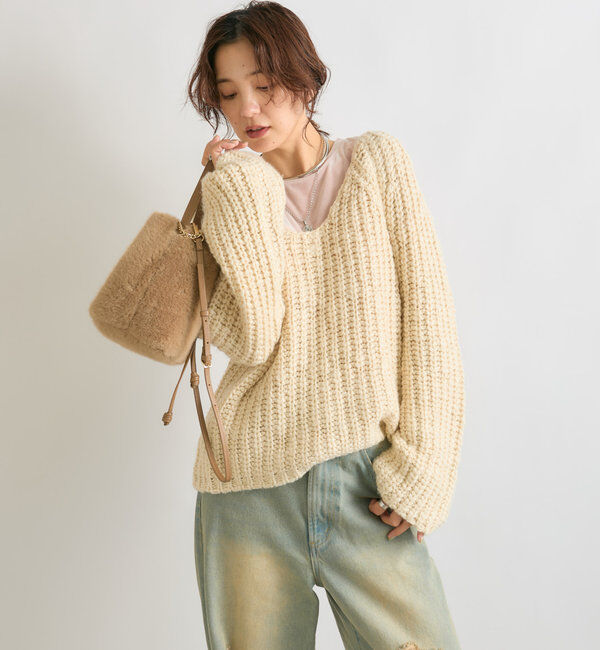  「【シーズンムードを高める】フェイクファーハンドバッグ」|トートバッグ|