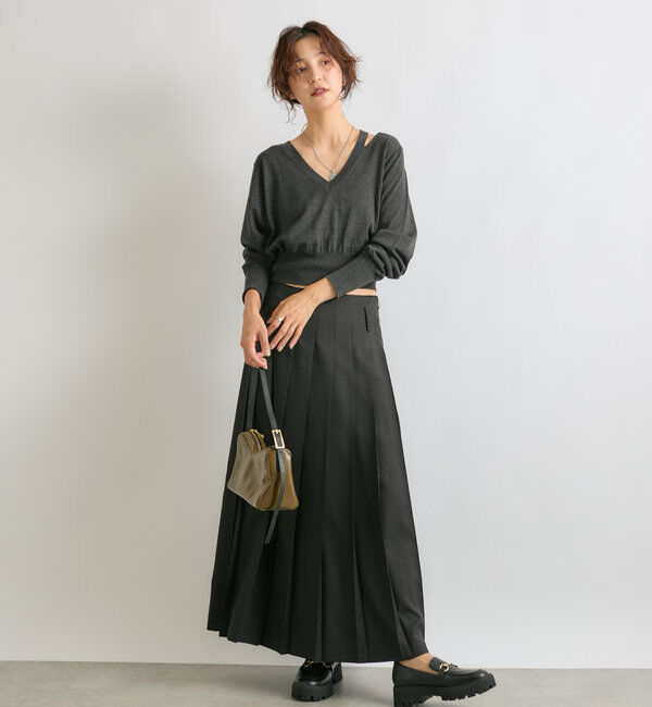  「【トレンドライクな着こなしに】ルーズプリーツスカート」|スカート|