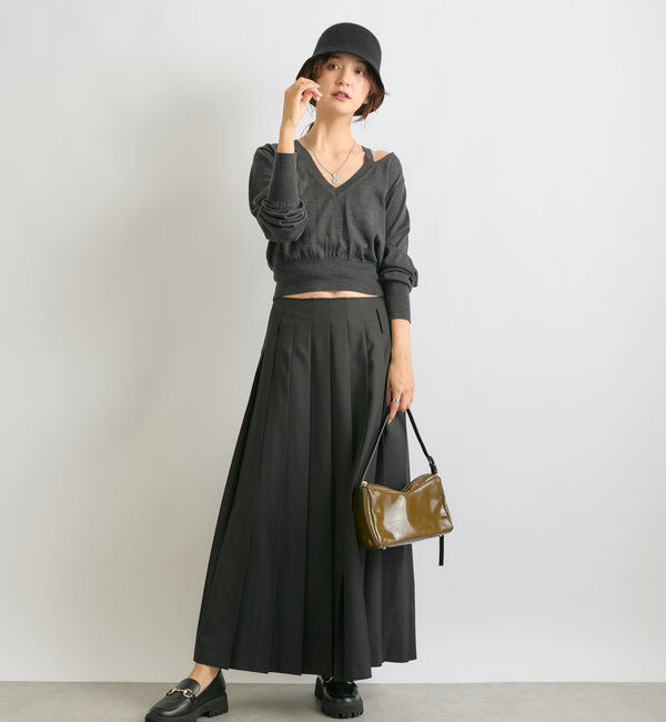  「【トレンドライクな着こなしに】ルーズプリーツスカート」|スカート|