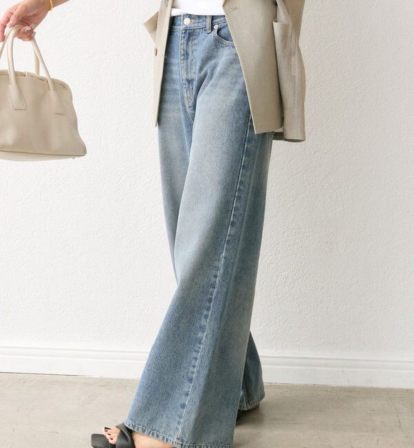  「【新色登場】【MONN.:. （モン）】ワイドレッグデニム」|デニム|