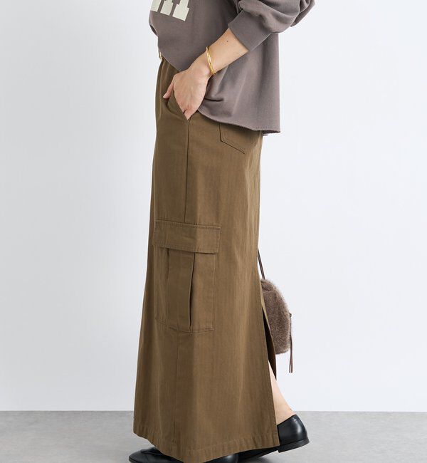  「【MONN.:.(モン)】カーゴマキシスカート」|スカート|