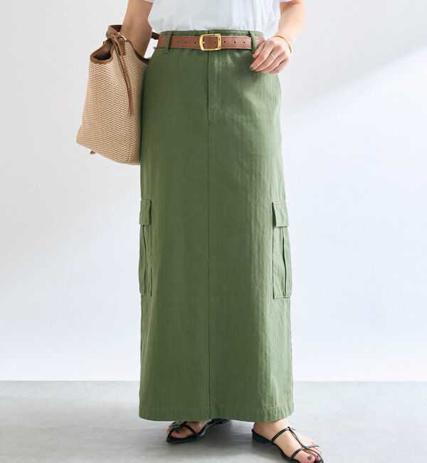  「【MONN.:.(モン)】カーゴマキシスカート」|スカート|