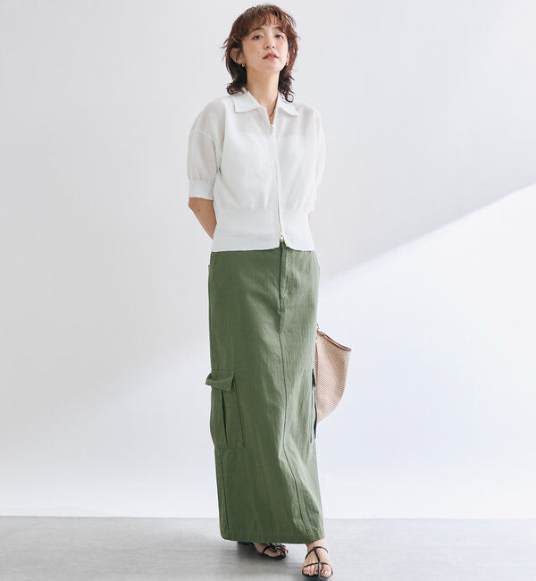  「【MONN.:.(モン)】カーゴマキシスカート」|スカート|