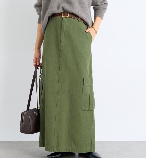  「【MONN.:.(モン)】カーゴマキシスカート」|スカート|