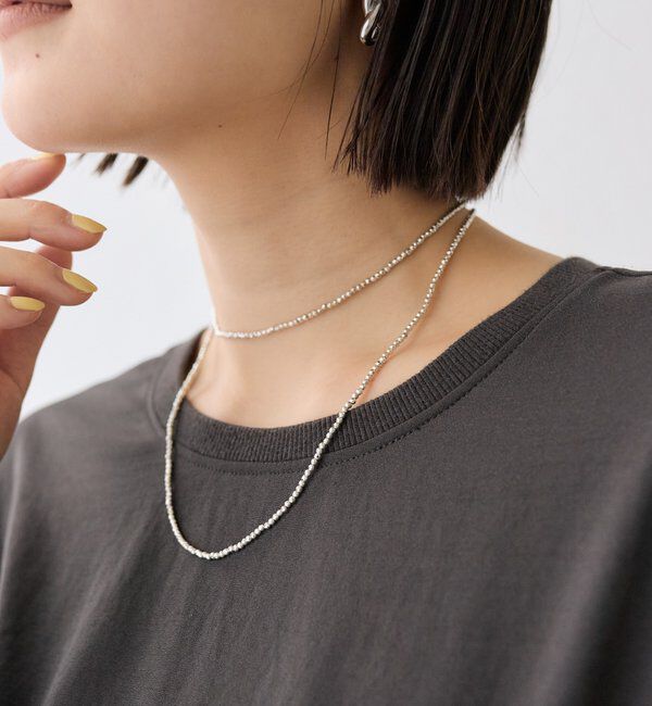  「【コーデが華やぐ】ヘマタイトロングネックレス」|リング|シルバー