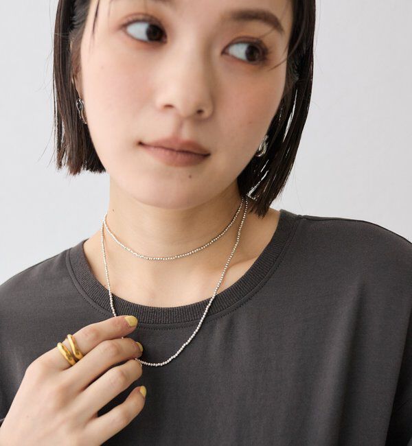  「【コーデが華やぐ】ヘマタイトロングネックレス」|リング|