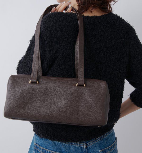  「【コーデのポイントに】ワイドスクエアショルダーバッグ」|ショルダー・メッセンジャー|ダークブラウン