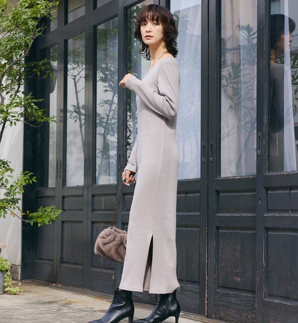全骨格細見え】NEW2WAYロングリブワンピース｜ルミネのファッション