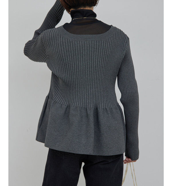  「【前後2way】ペプラム2WAYカーデ」|ニット・セーター|