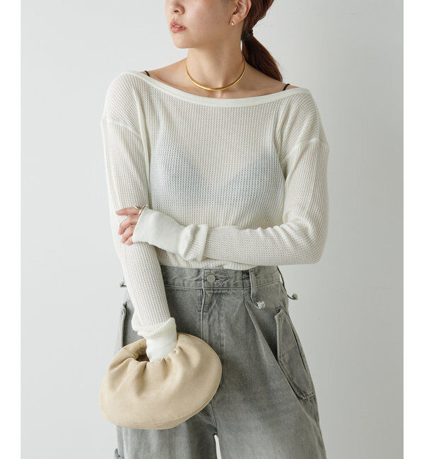  「【PEAS】サーマルプルオーバー」|Tシャツ・カットソー|オフホワイト