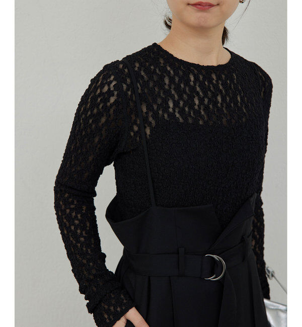  「【La nature linge】レースカットソー」|Tシャツ・カットソー|ブラック