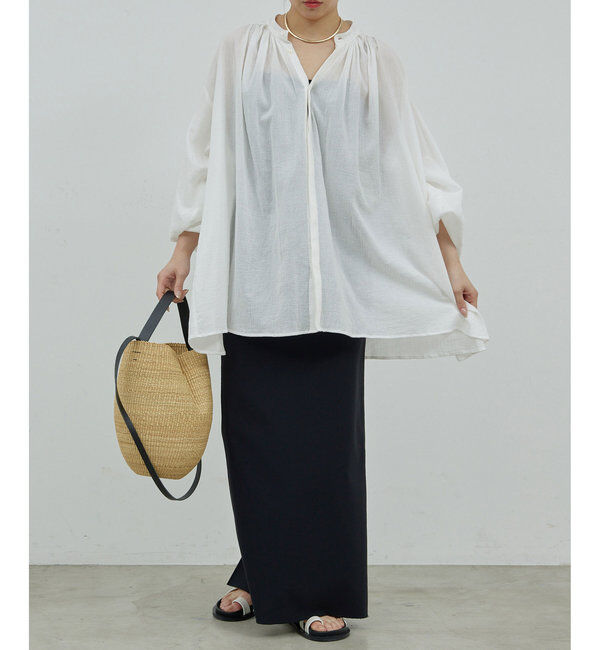  「ガーゼ比翼ブラウス」|シャツ・ブラウス|