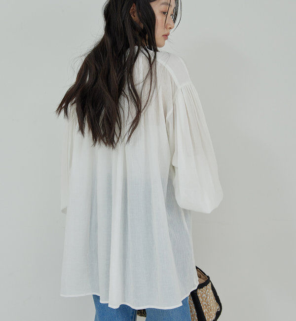  「ガーゼ比翼ブラウス」|シャツ・ブラウス|