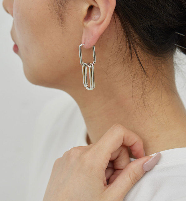  「3WAYスクエアリングピアス」|リング|シルバー