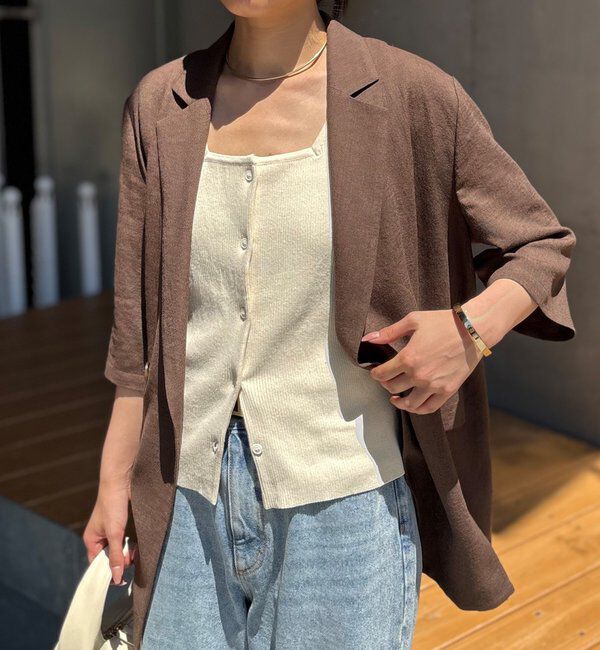  「【セットアップ対応】フレンチスリーブリブニット」|ニット・セーター|