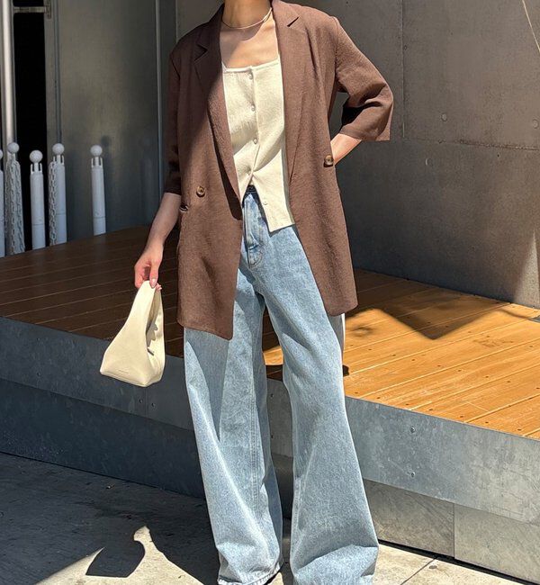  「【セットアップ対応】フレンチスリーブリブニット」|ニット・セーター|