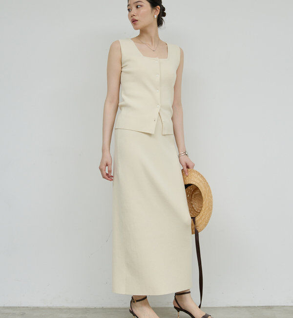  「【セットアップ対応】フレンチスリーブリブニット」|ニット・セーター|