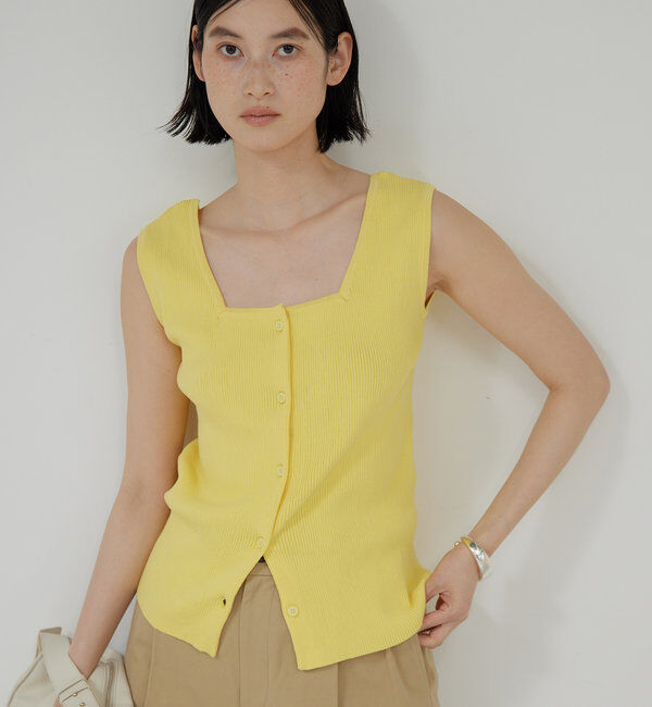  「【セットアップ対応】フレンチスリーブリブニット」|ニット・セーター|