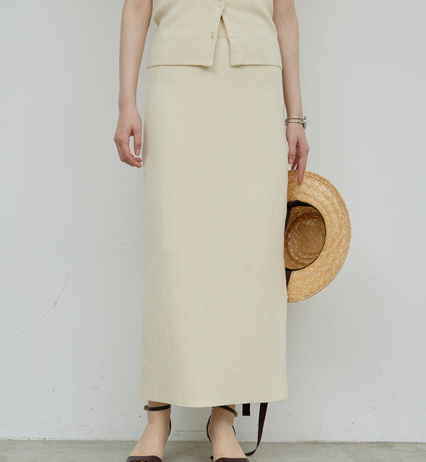  「【セットアップ対応】リブタイトスカート」|スカート|ベージュ