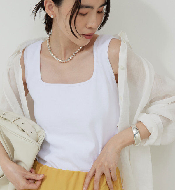  「スクエアリブタンク」|Tシャツ・カットソー|ホワイト
