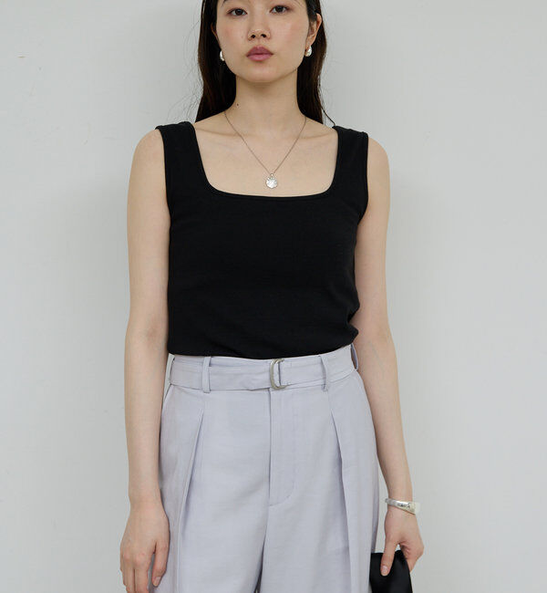  「スクエアリブタンク」|Tシャツ・カットソー|ブラック