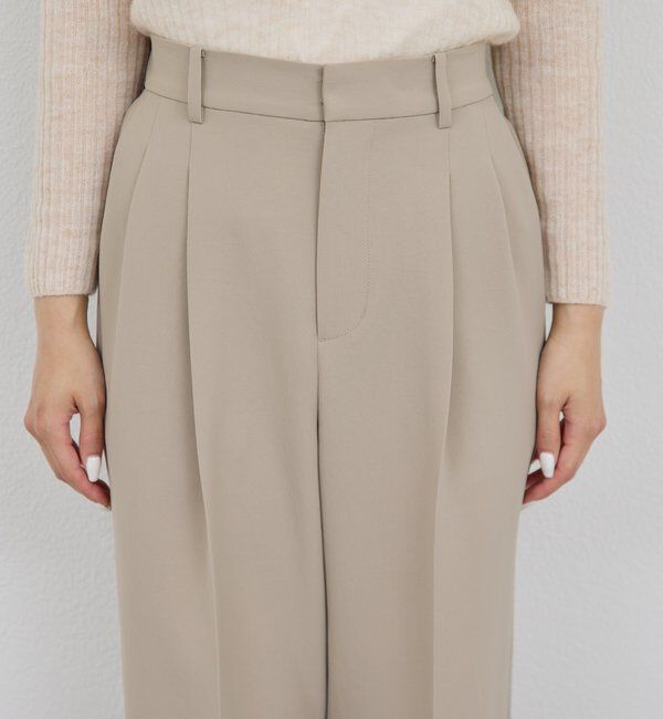  「【シワになりにくい】ジャージータックワイドパンツ」|チノ|