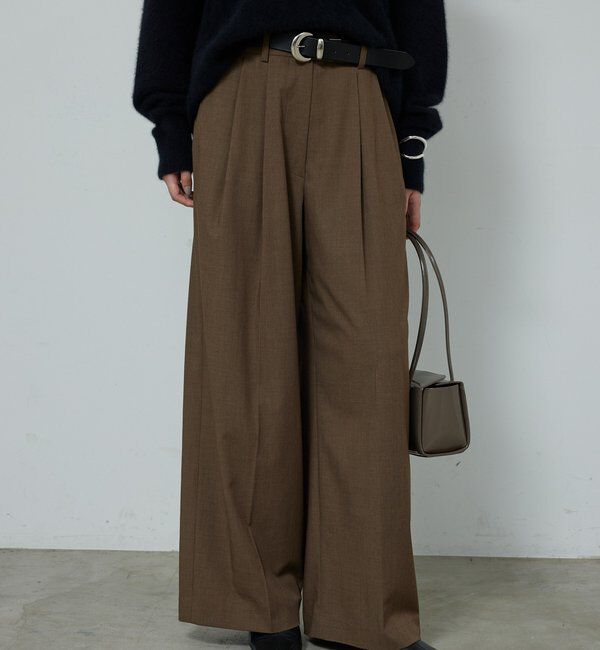  「【SACHIKOコラボ】2タックワイドパンツ」|チノ|ブラウン