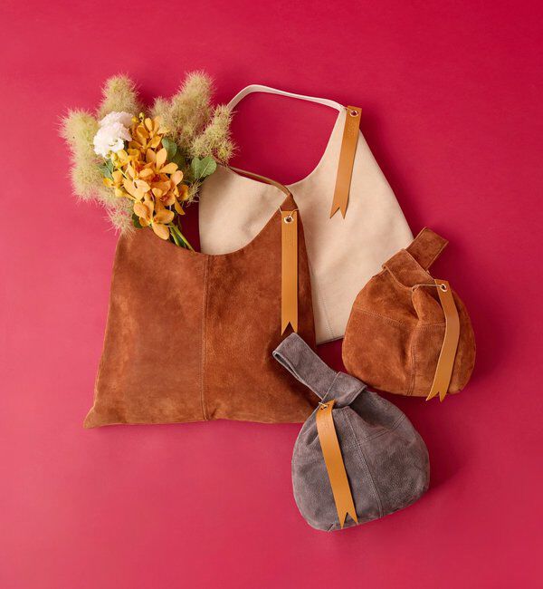  「スエード巾着ハンドバッグ」|トートバッグ|