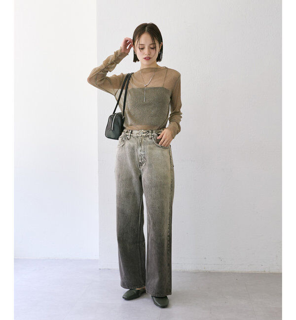  「【ai no de】 tsurugi NEWワイドパンツ」|デニム|