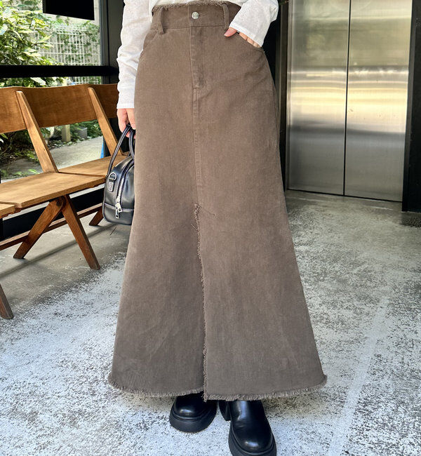  「【美シルエット◎】スリットマーメイドスカート」|スカート|