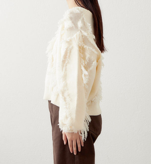  「【新色追加/ブラウン】フリンジニット」|ニット・セーター|