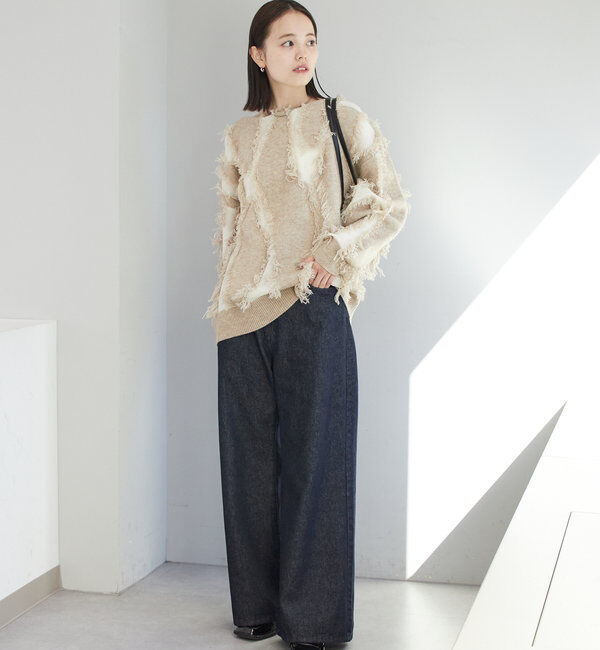  「【新色追加/ブラウン】フリンジニット」|ニット・セーター|