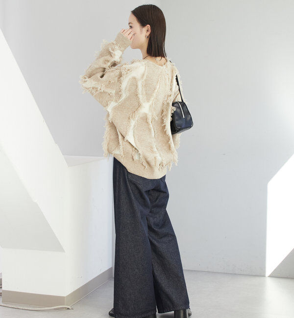  「【新色追加/ブラウン】フリンジニット」|ニット・セーター|