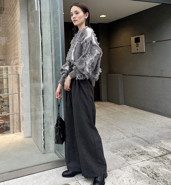  「【新色追加/ブラウン】フリンジニット」|ニット・セーター|