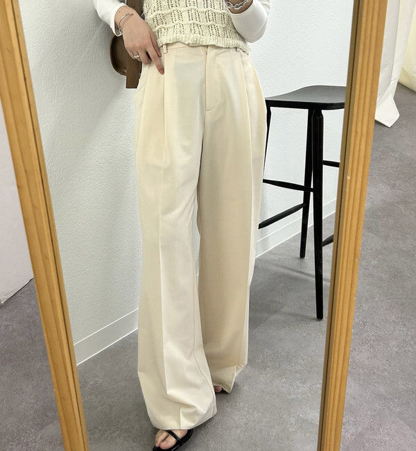  「ピンストライプタックワイドパンツ」|チノ|